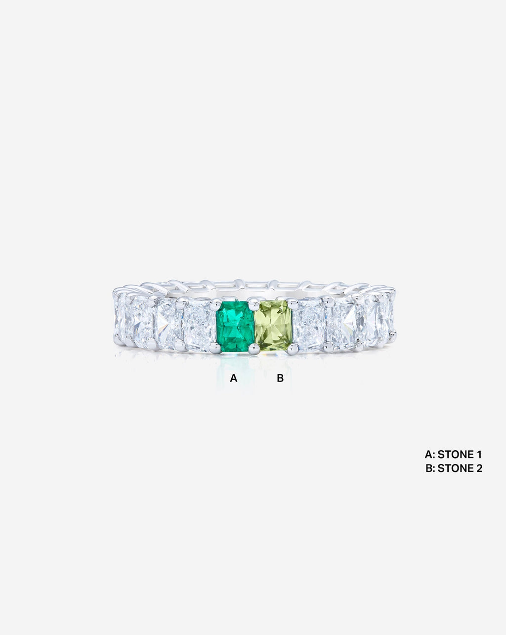 Radiant Lab Diamond and Birthstone Eternity Band