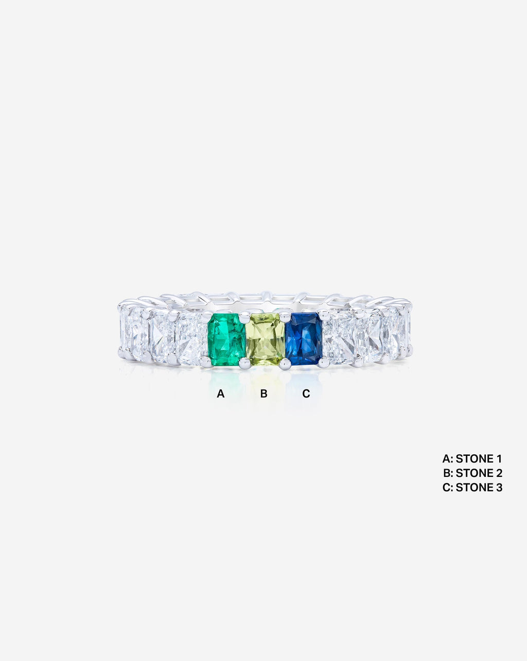 Radiant Lab Diamond and Birthstone Eternity Band