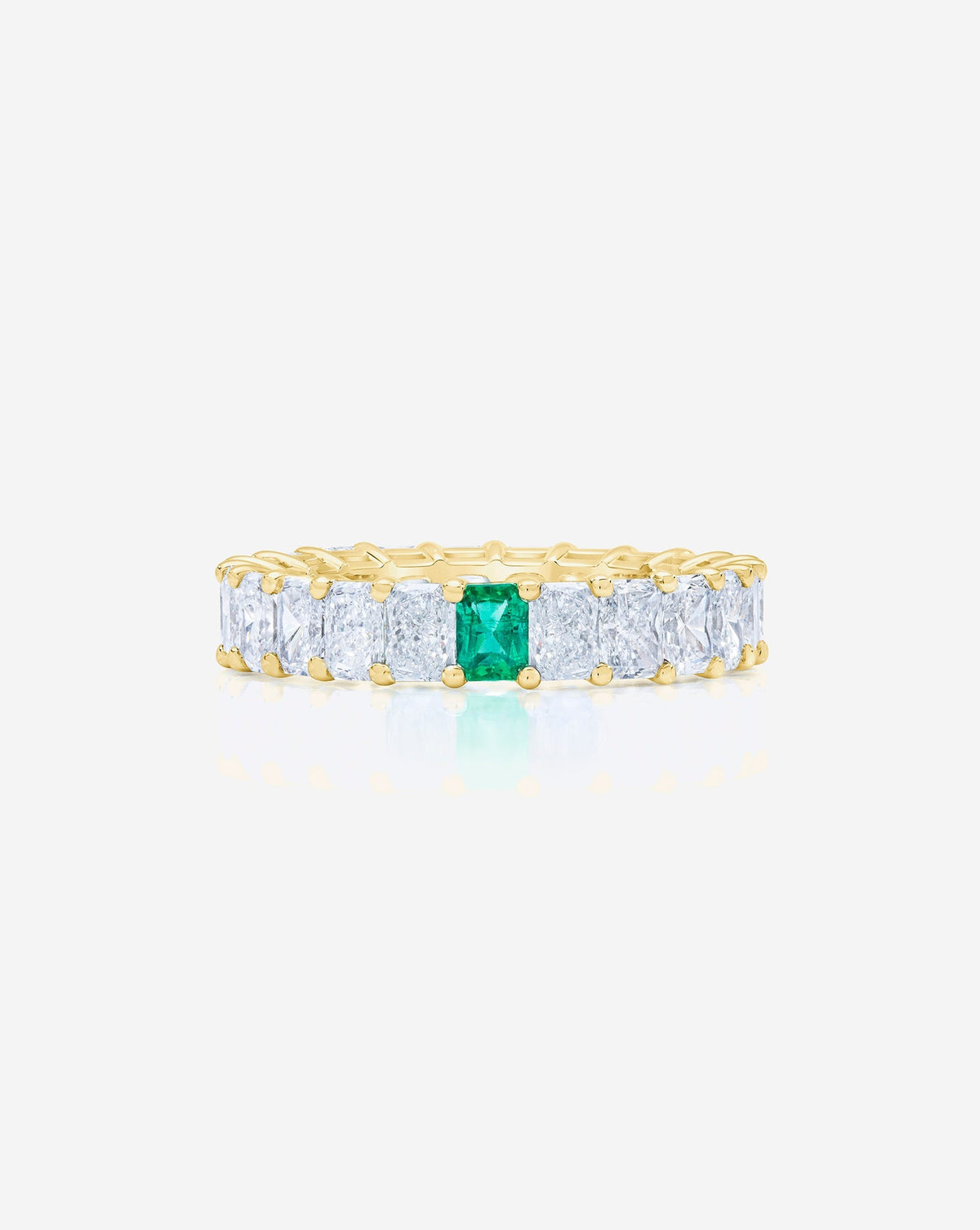 Radiant Diamond and Birthstone Eternity Band