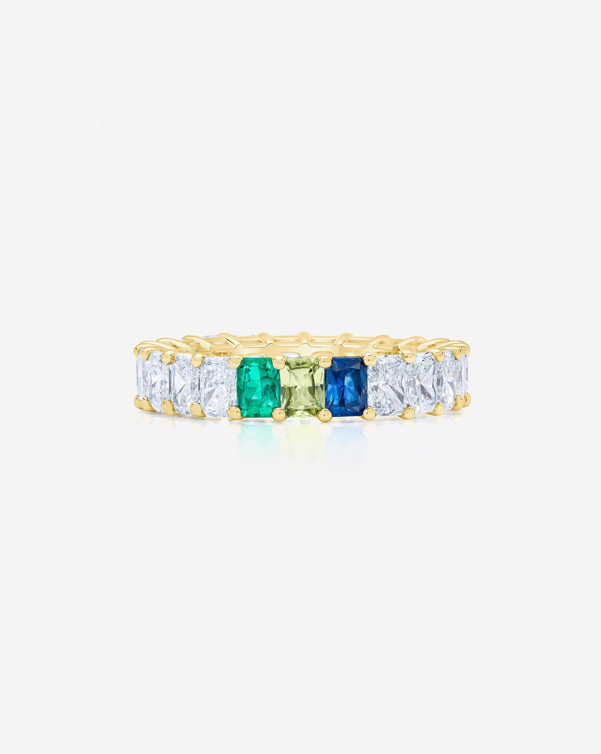 Radiant Diamond and Birthstone Eternity Band