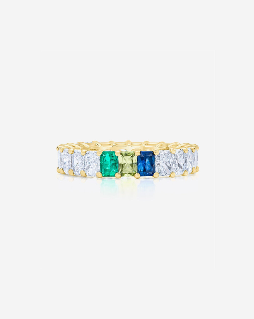Radiant Lab Diamond and Birthstone Eternity Band