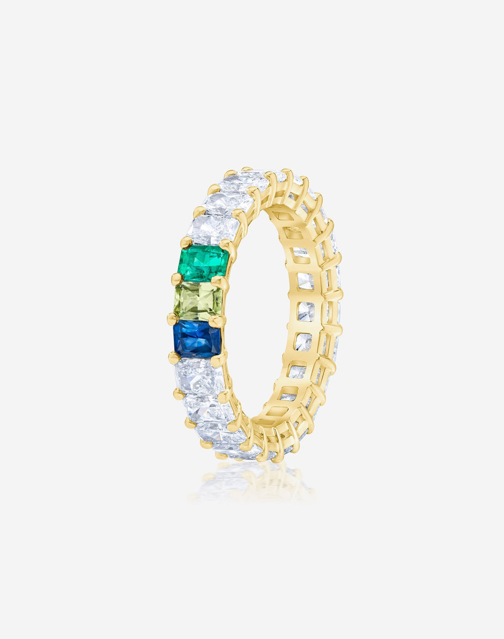 Radiant Diamond and Birthstone Eternity Band