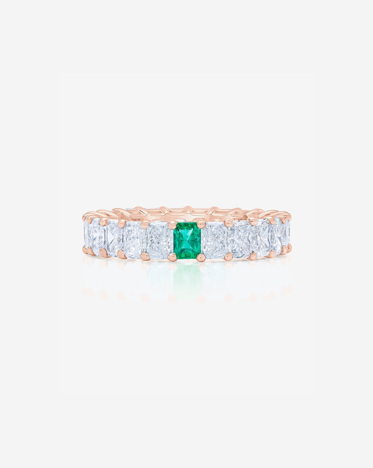 Radiant Diamond and Birthstone Eternity Band