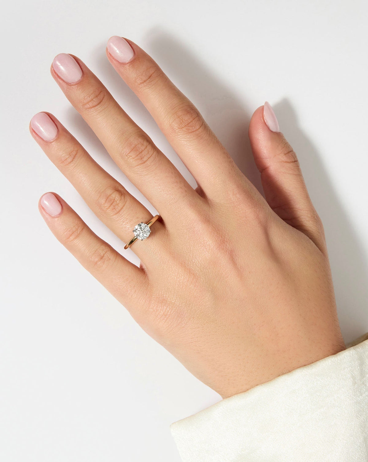 1.15 Round Brilliant Lab Diamond in Cloud Solitaire