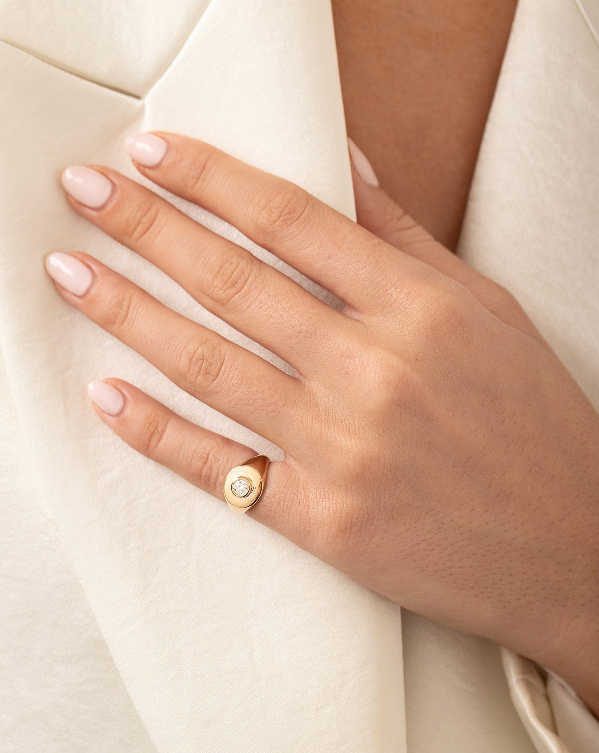 Diamond Signet Pinky Ring