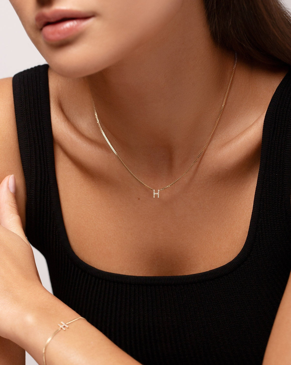 Diamond Initial Necklace