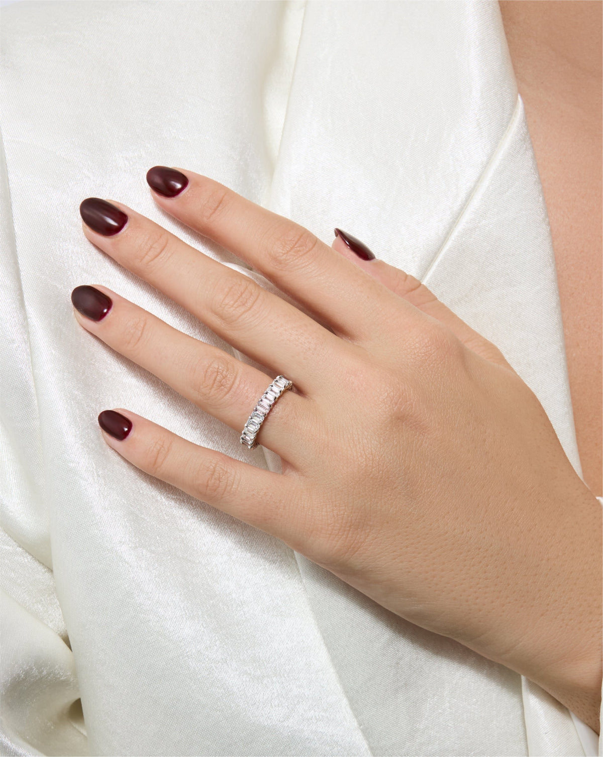 Emerald Diamond and Birthstone Eternity Band