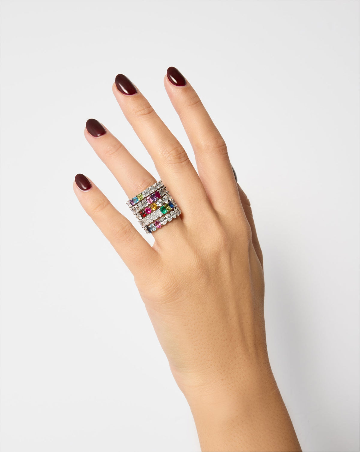 Oval Diamond and Birthstone Eternity Band