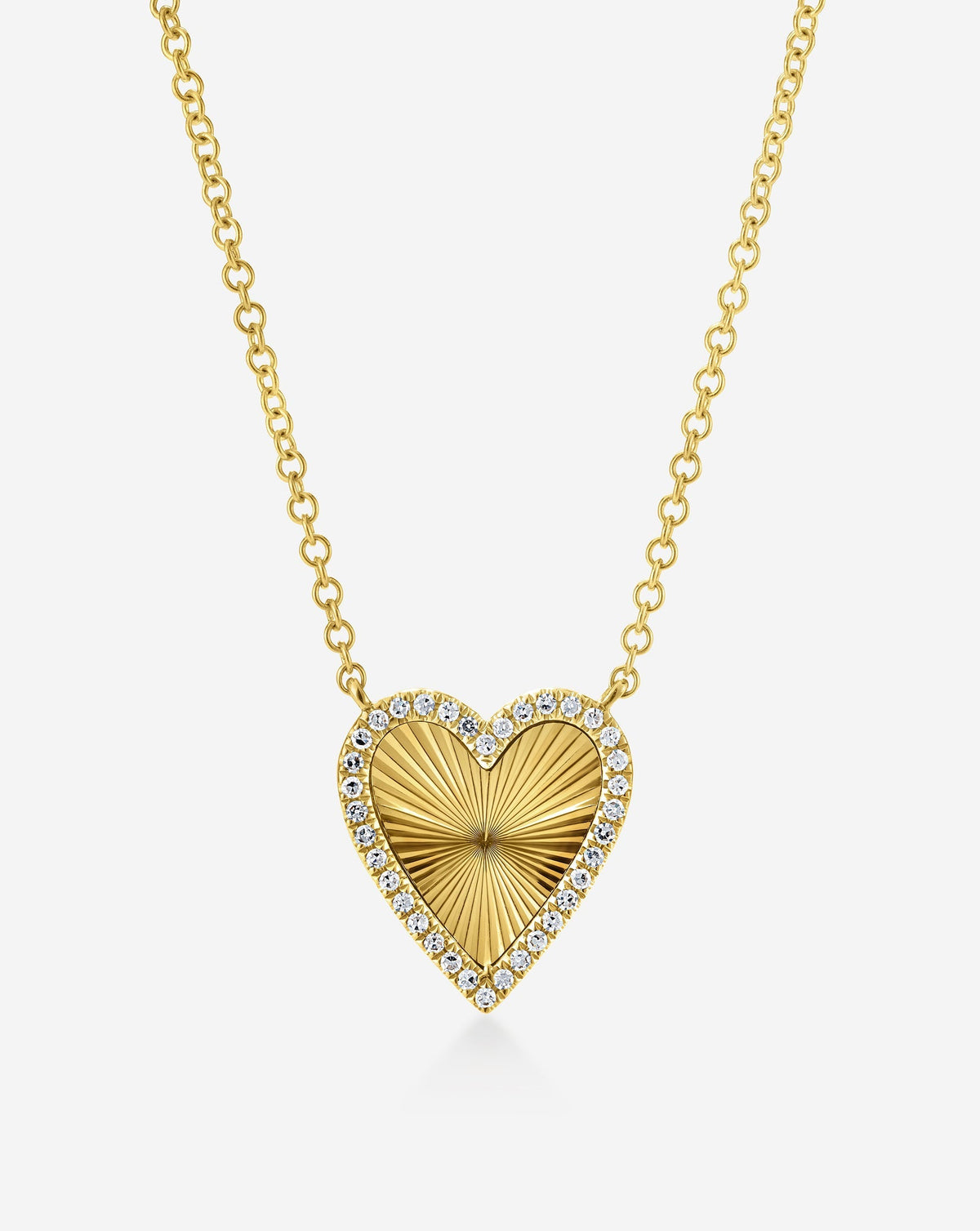Fluted Heart Necklace