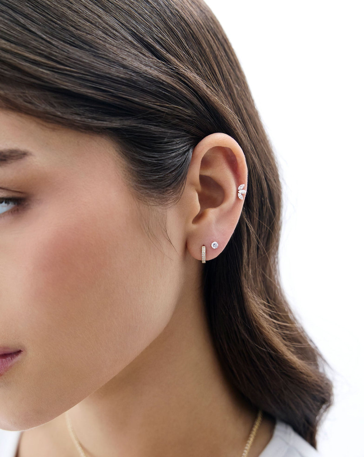 Trio Marquise Lab Diamond Flatback