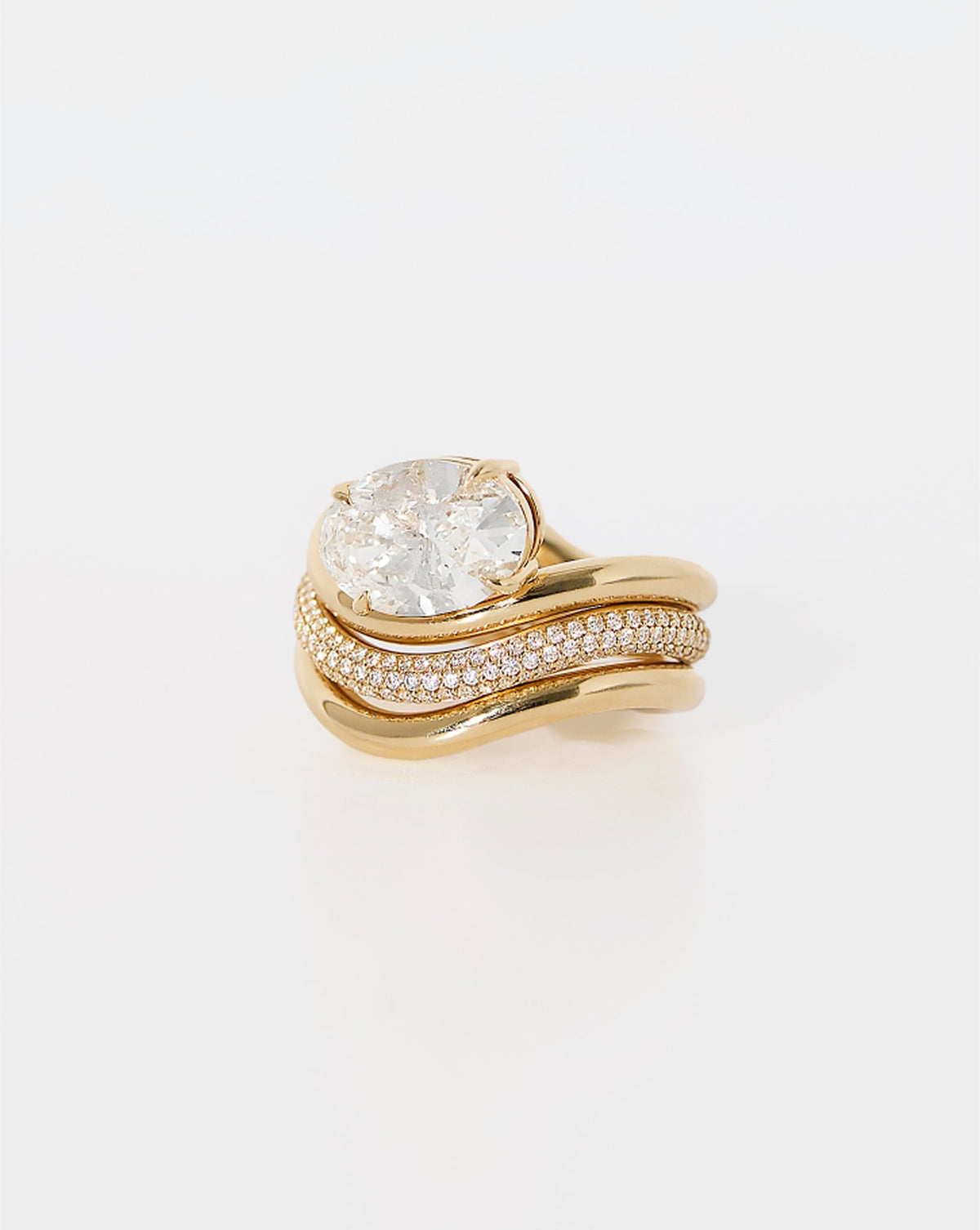 Pavé Wave Wedding Band