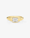 Bezel Emerald Lab Diamond Ring
