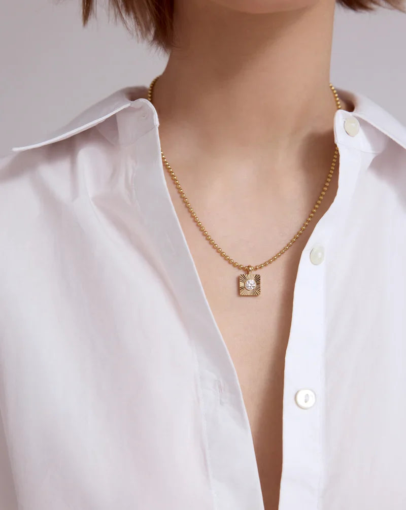 Fluted Lab Diamond Pendant