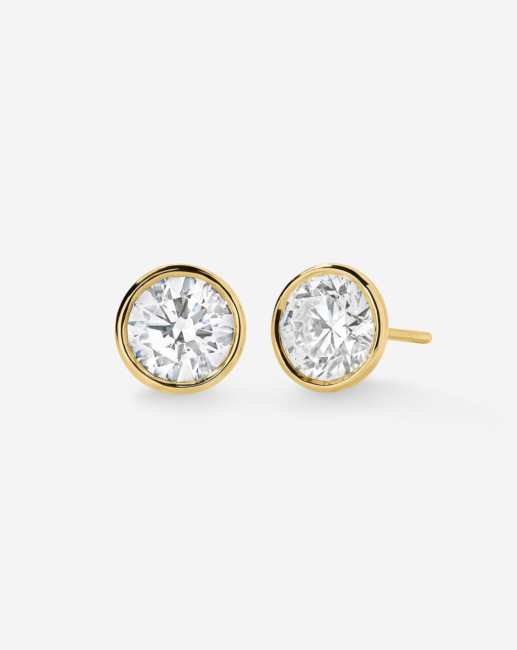 Bezel Round Lab Diamond Studs