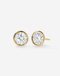 Bezel Round Lab Diamond Studs