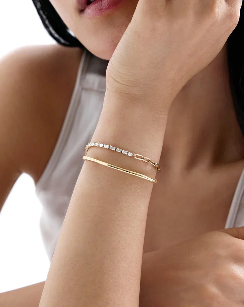 Baguette Lab Diamond Tennis Chain Bracelet