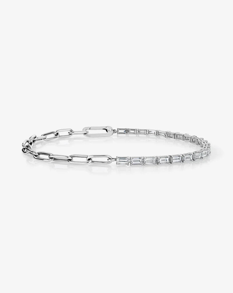 Baguette Lab Diamond Tennis Chain Bracelet