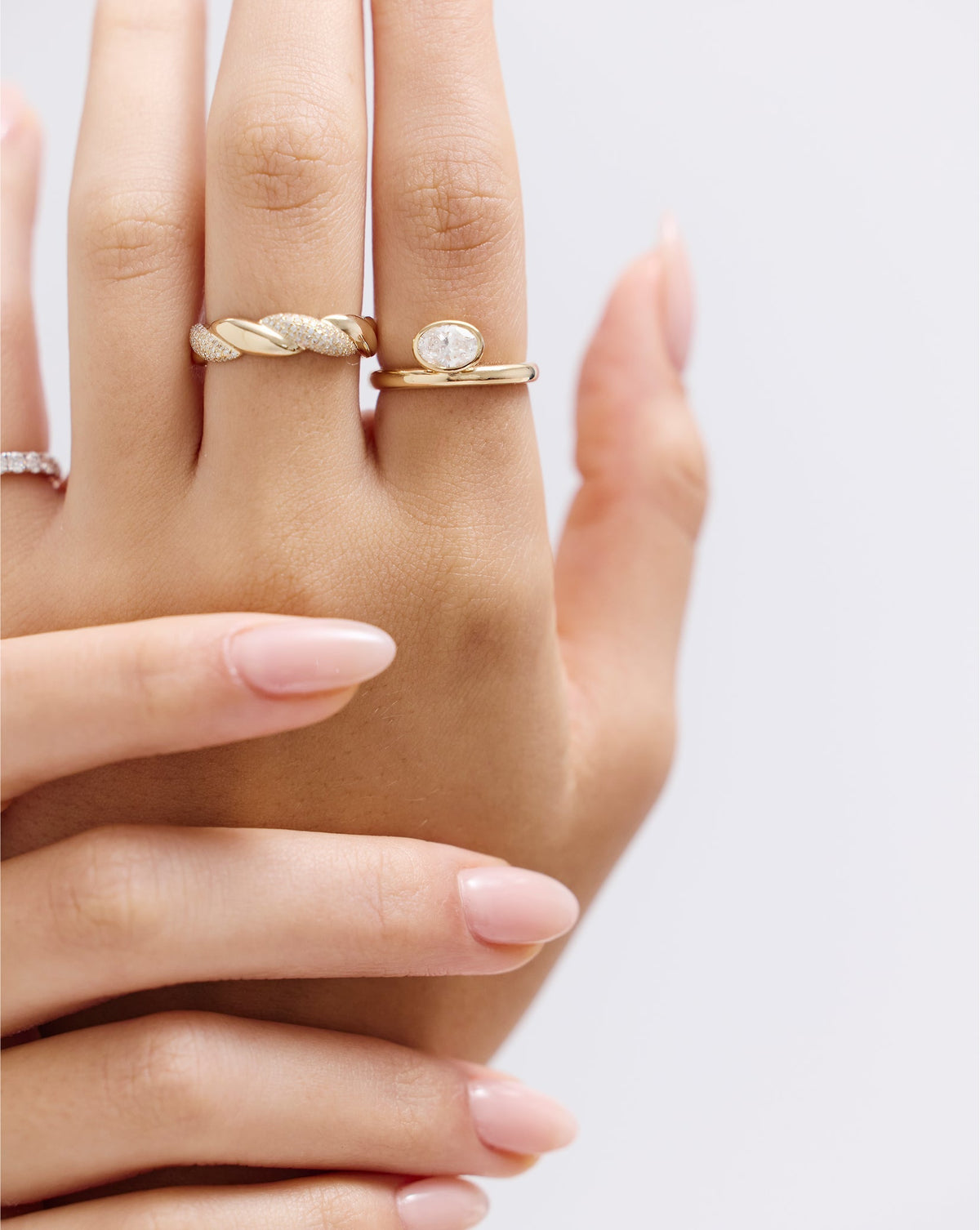 Framed Oval Lab Diamond Ring