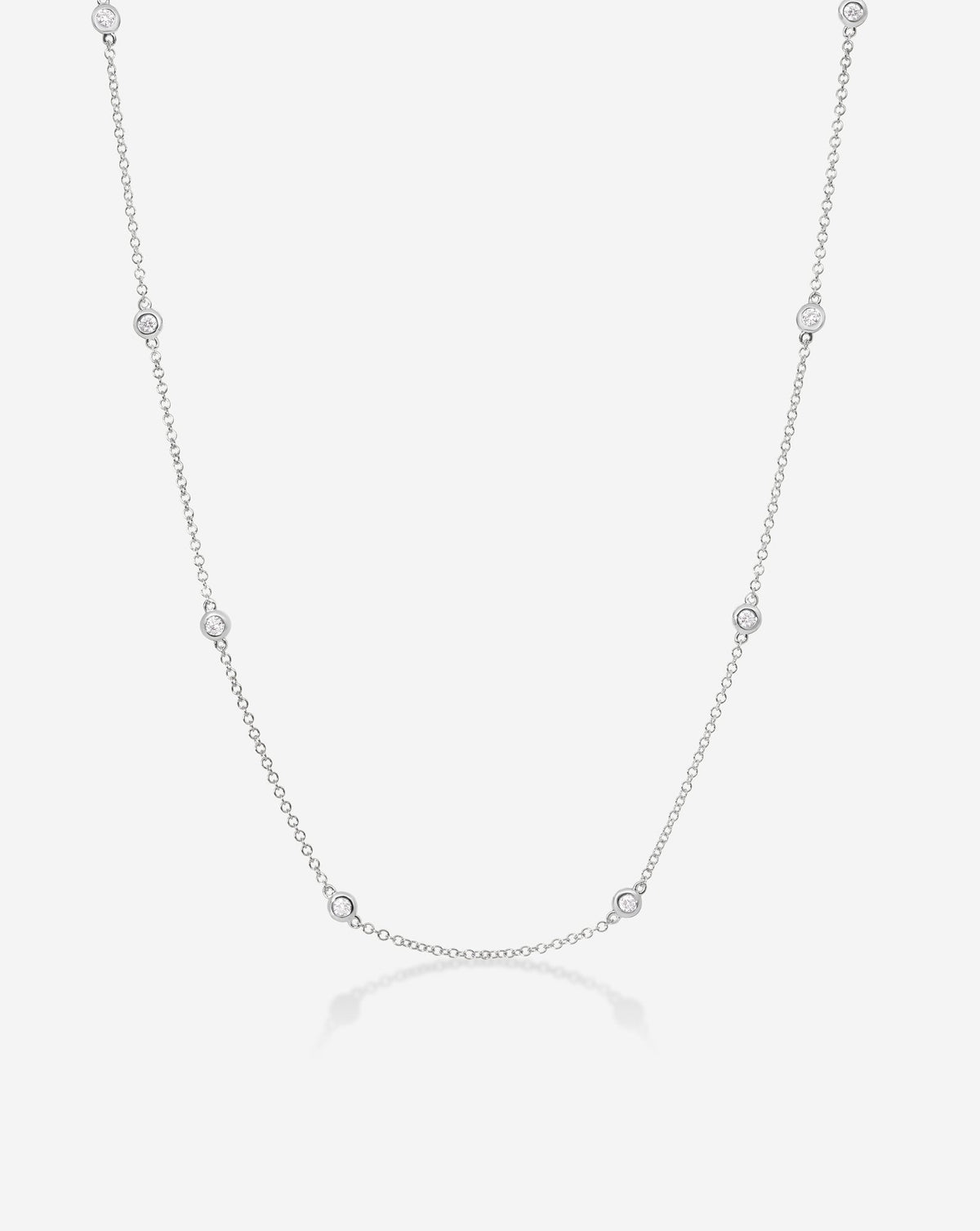 Diamond Bezel Station Necklace