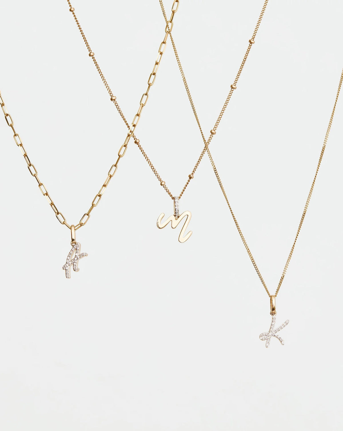 Diamond Script Initial Pendant