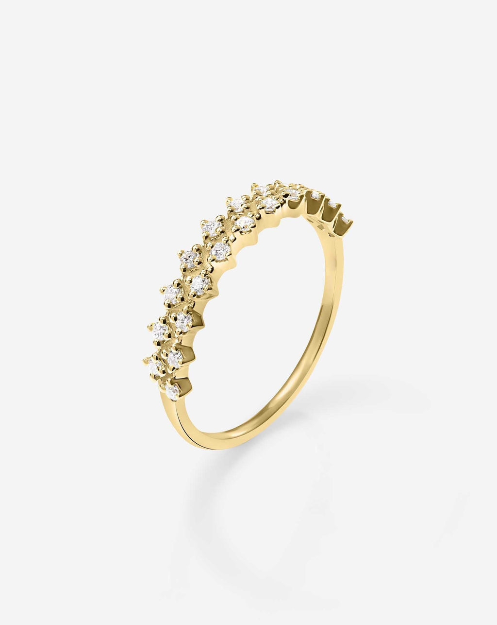 Diamond Station Double Row Ring