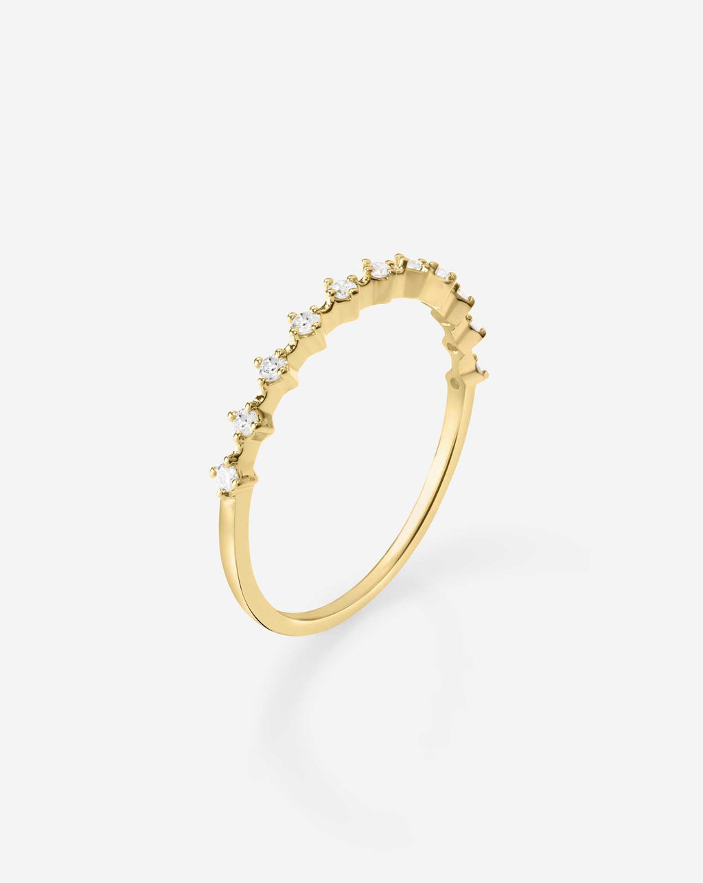 Diamond Station Stackable Ring