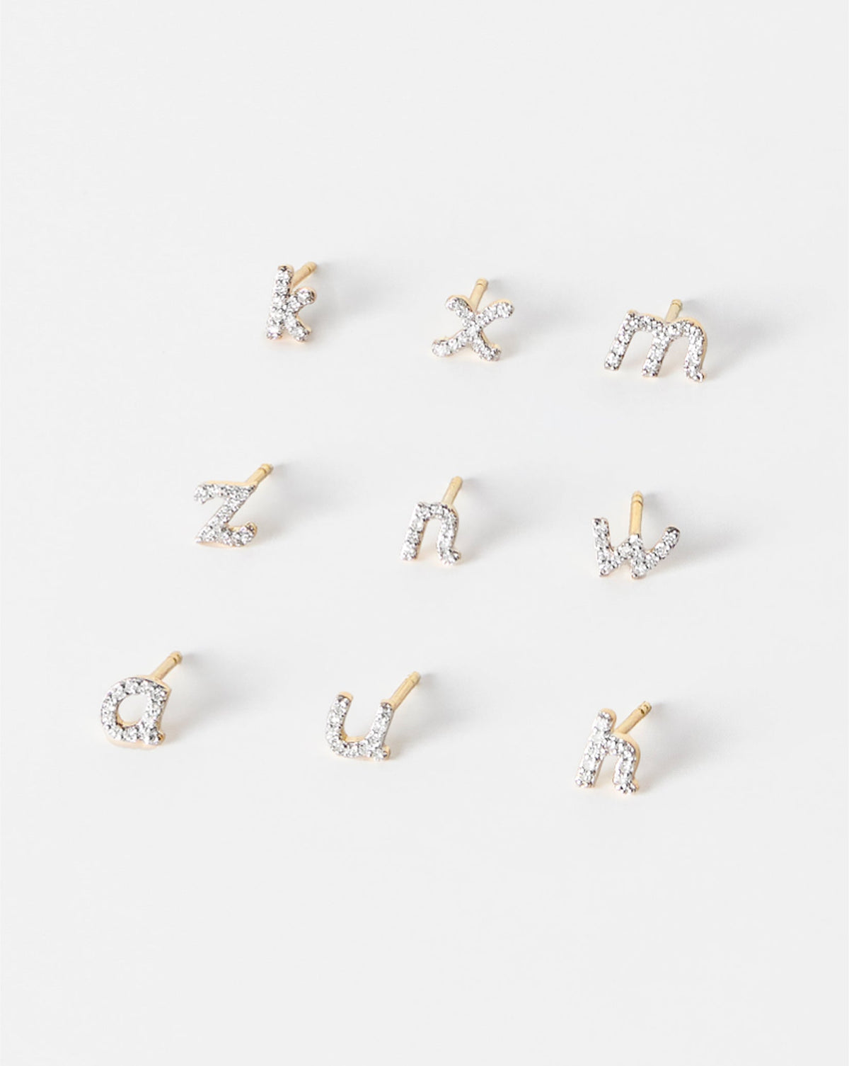Mini Letter Pavé Stud