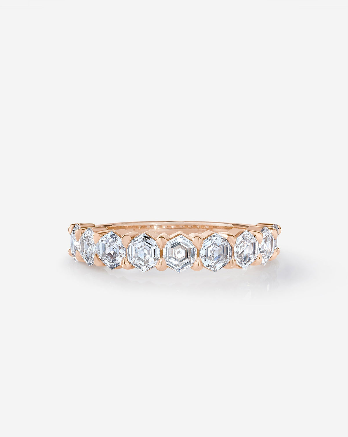 Hexagon Diamond Wedding Band