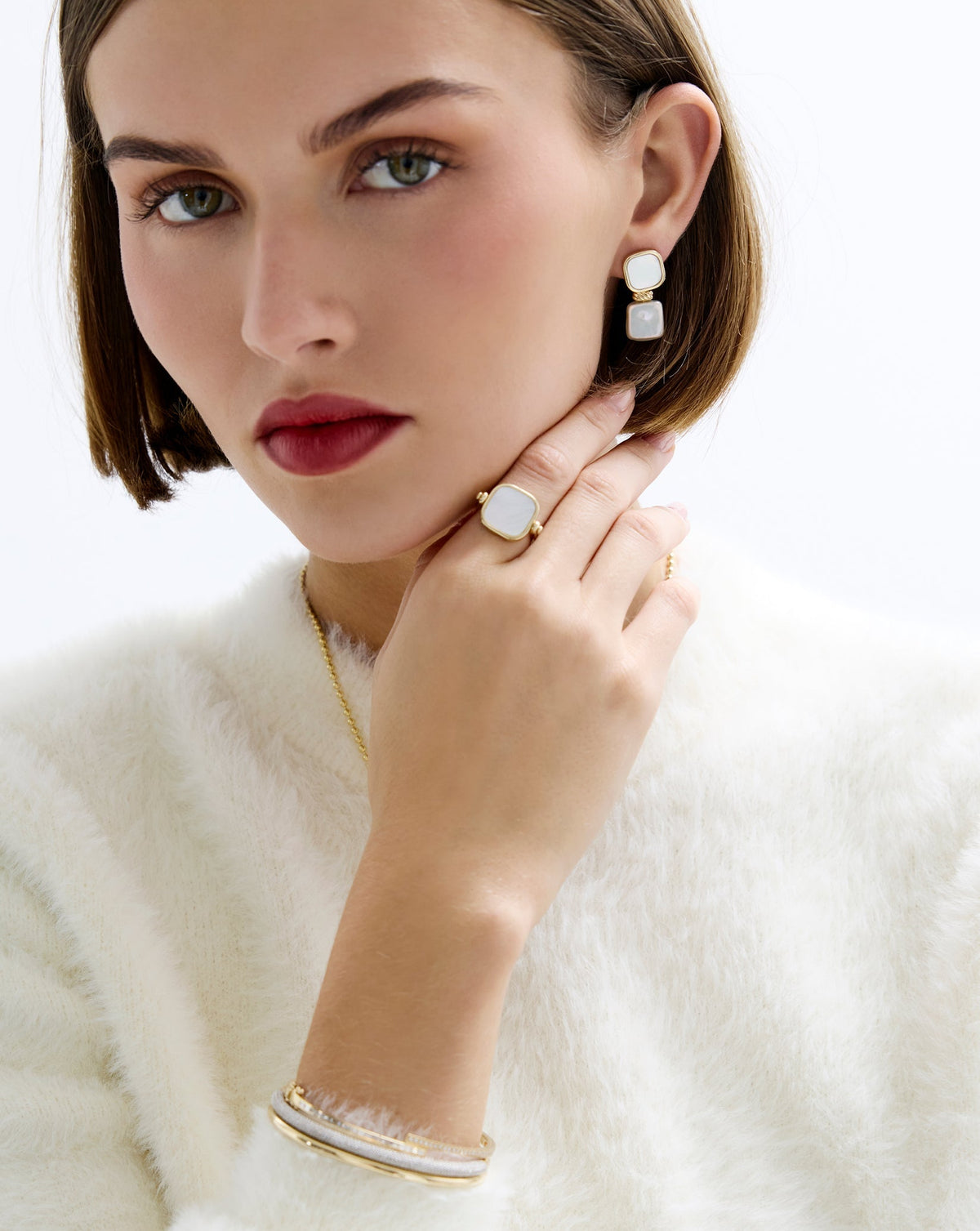 Multiway Pearl and Pavé Ring