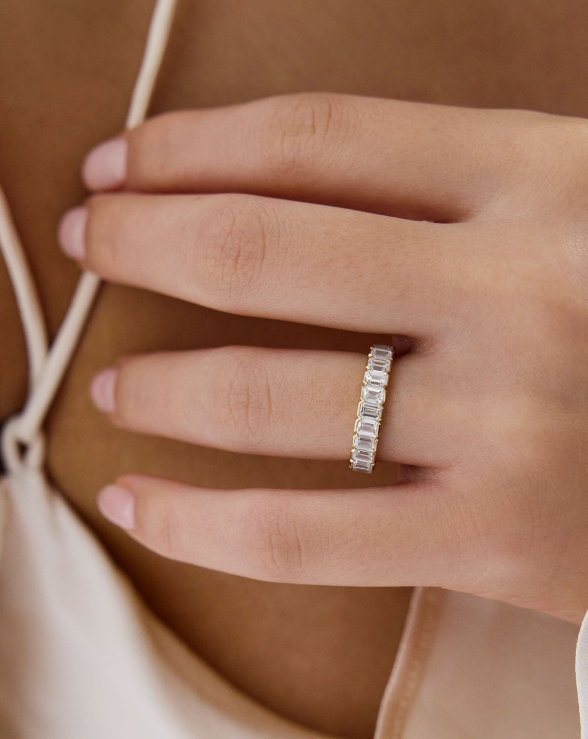 The Edge Emerald Diamond Eternity Band