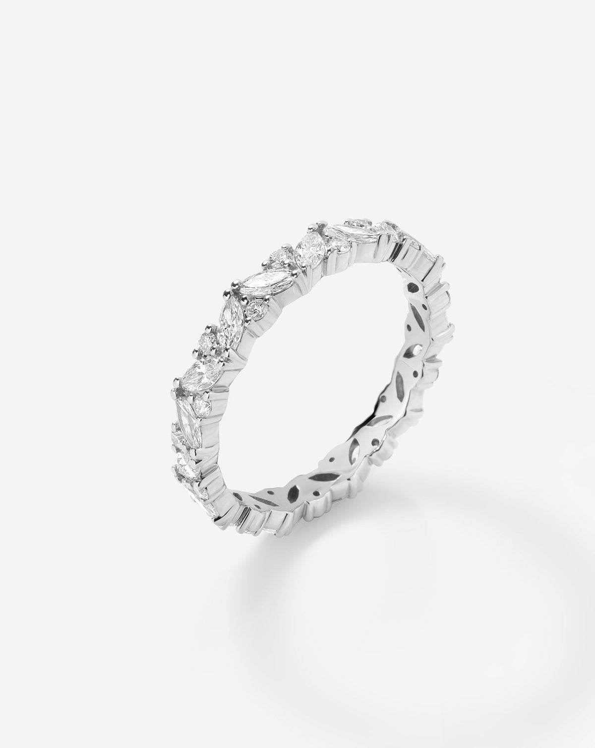 Lab Diamond Marquise Cluster Eternity Band