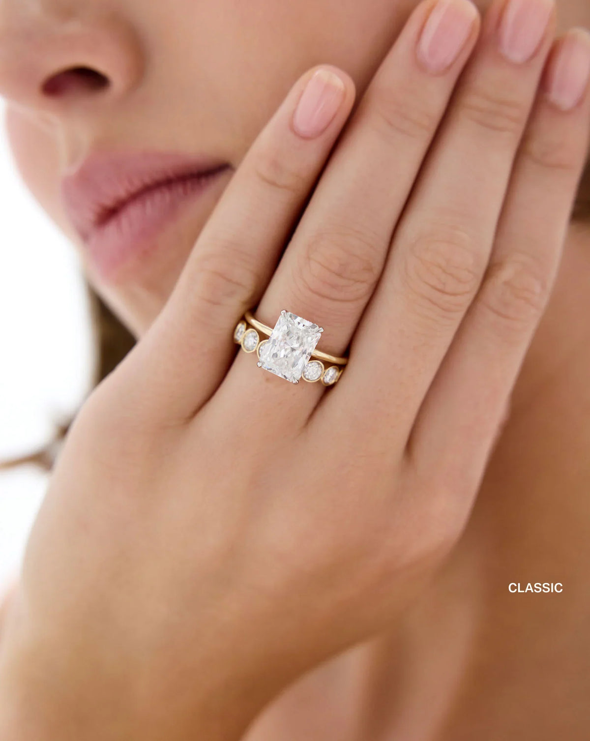 Lab Diamond Round Bezel Eternity Band