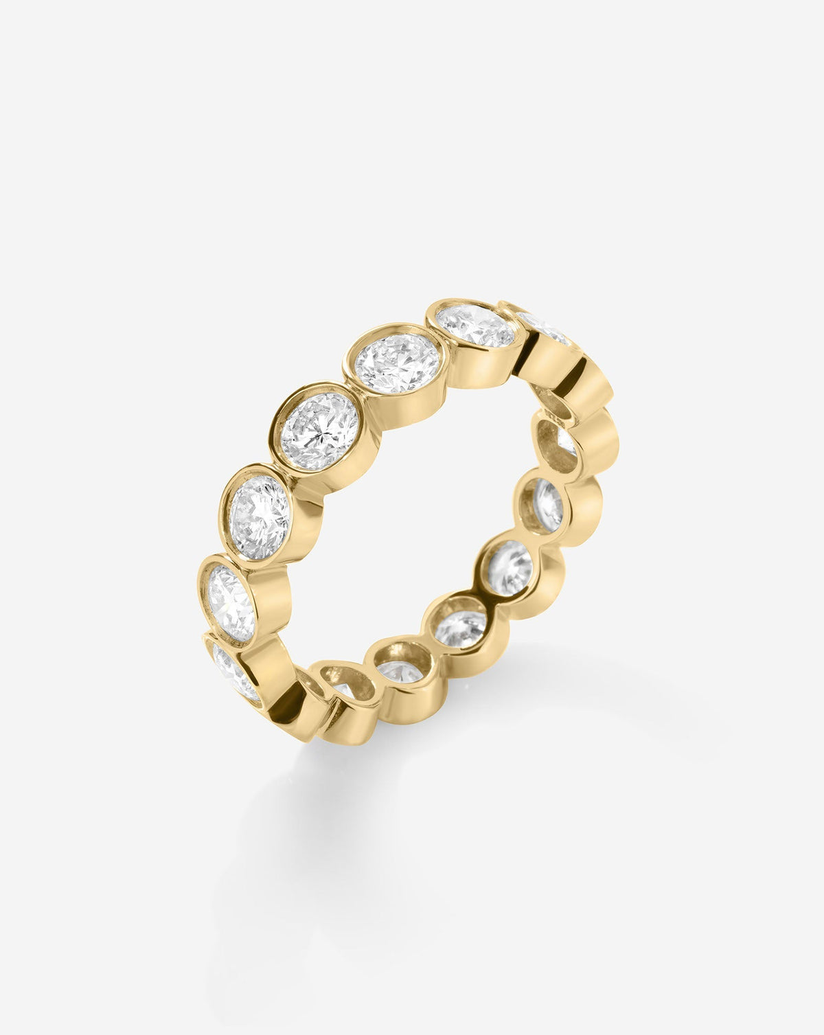 Lab Diamond Round Bezel Eternity Band