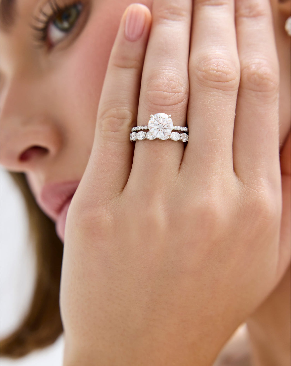 Lab Diamond Sideways Oval Eternity Band