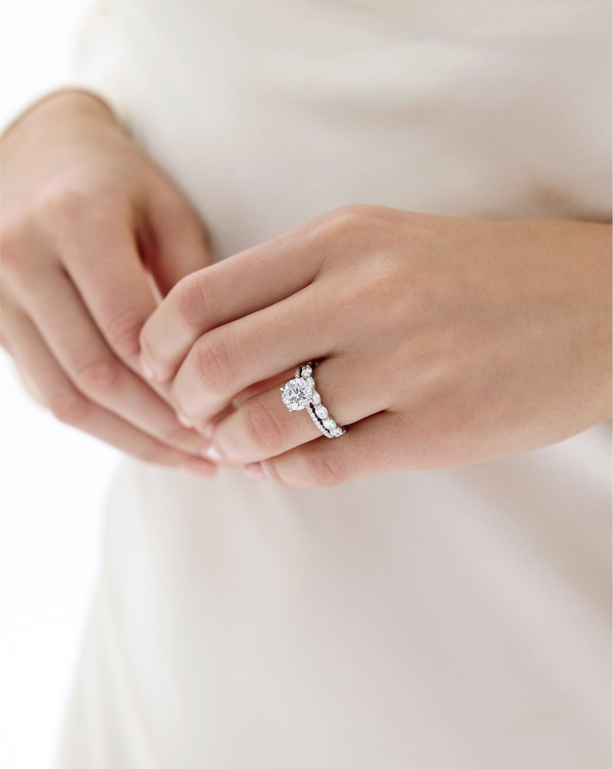 Lab Diamond Sideways Oval Eternity Band