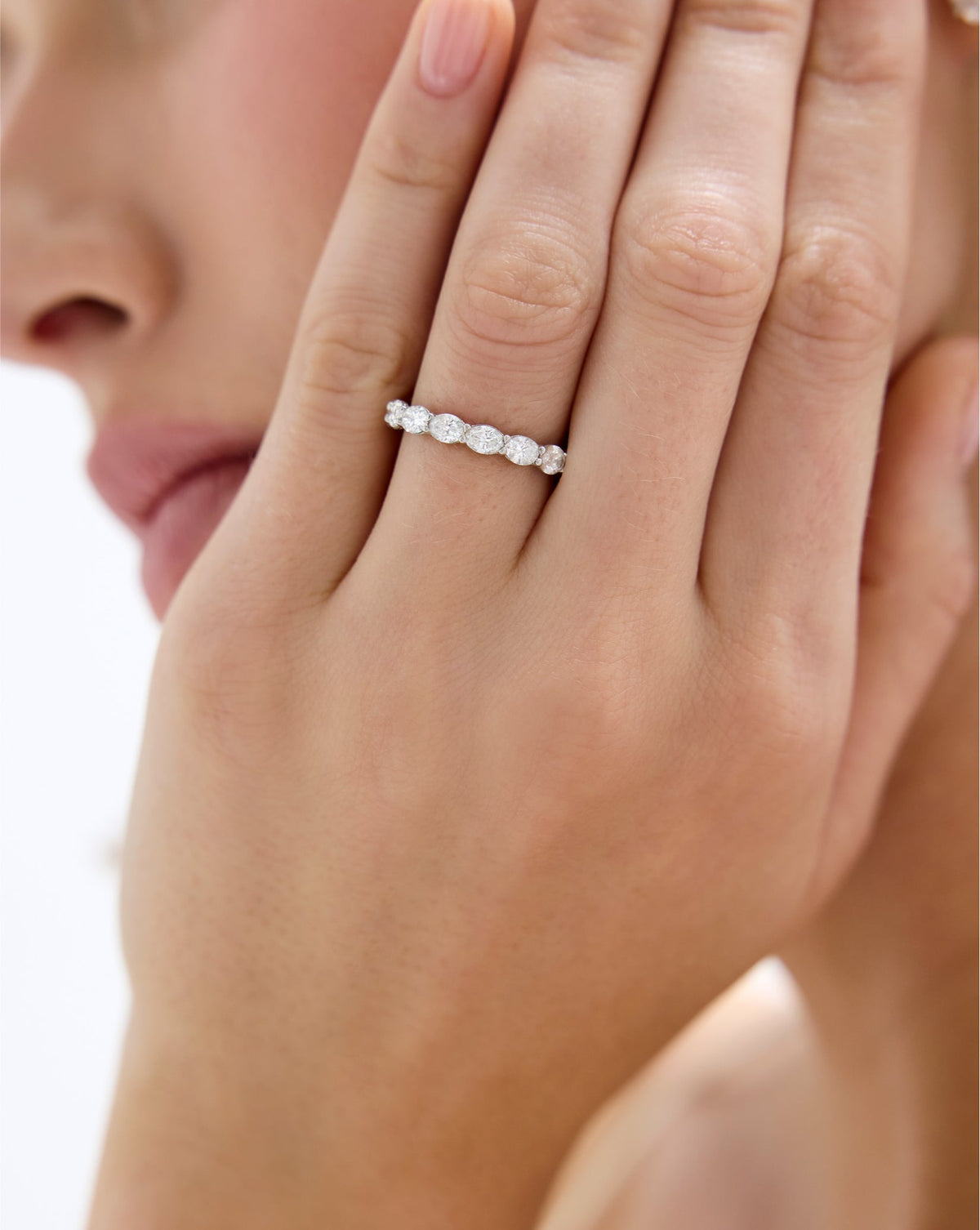 Sideways Oval Diamond Eternity Band
