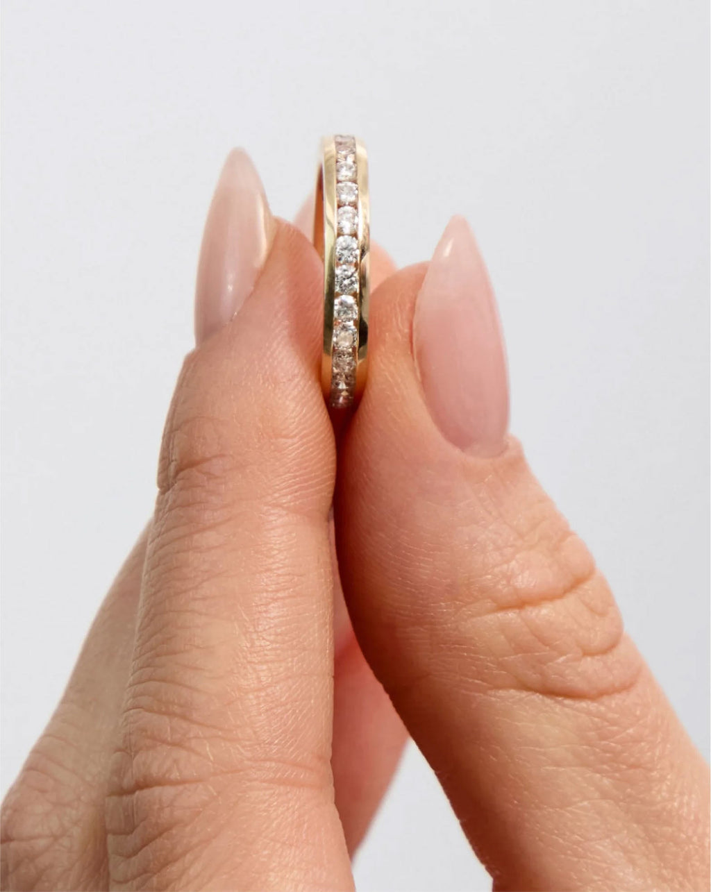 Round Diamond Channel Set Eternity Band