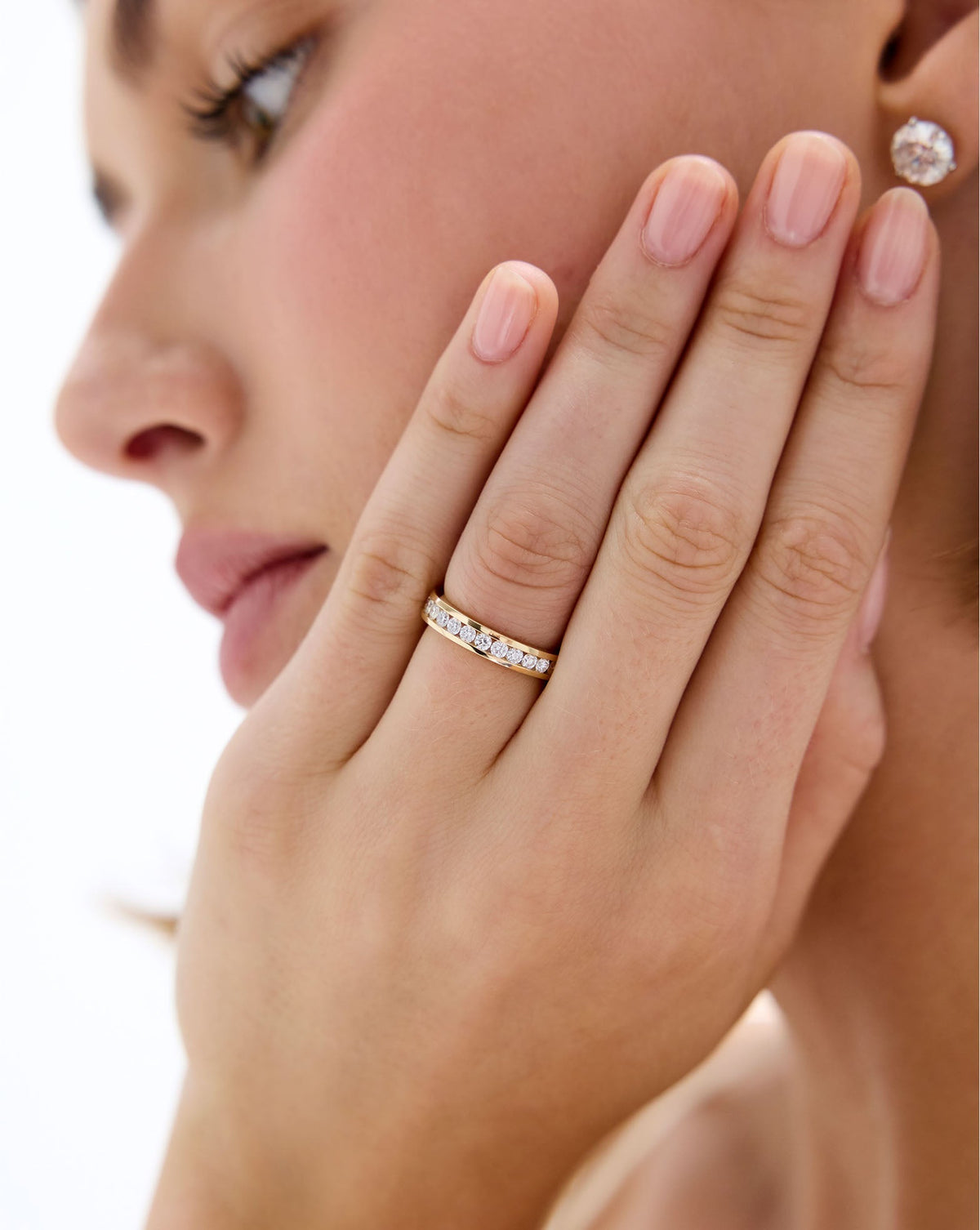 Round Diamond Channel Set Eternity Band