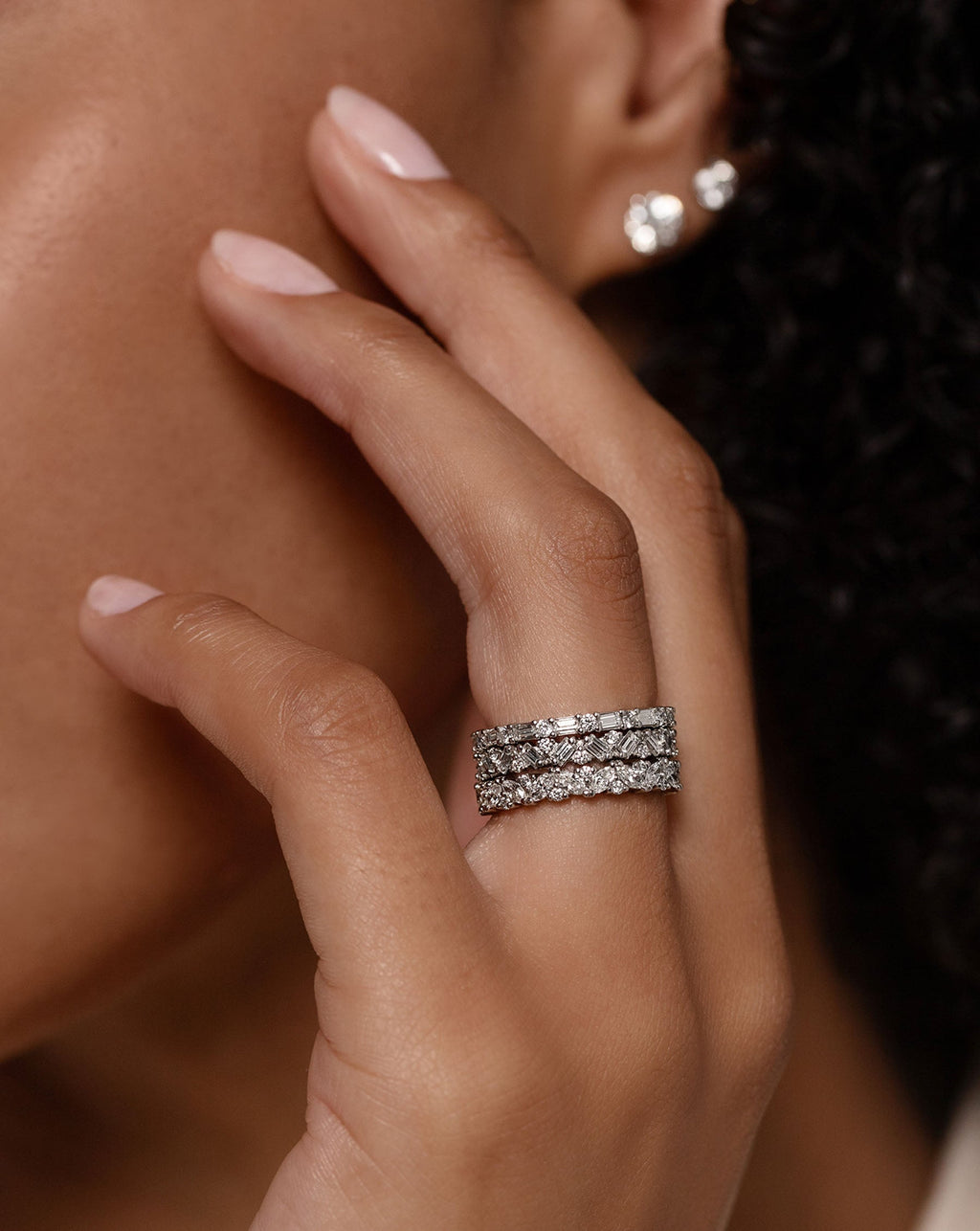 Lab Diamond Baguette + Round Eternity Band