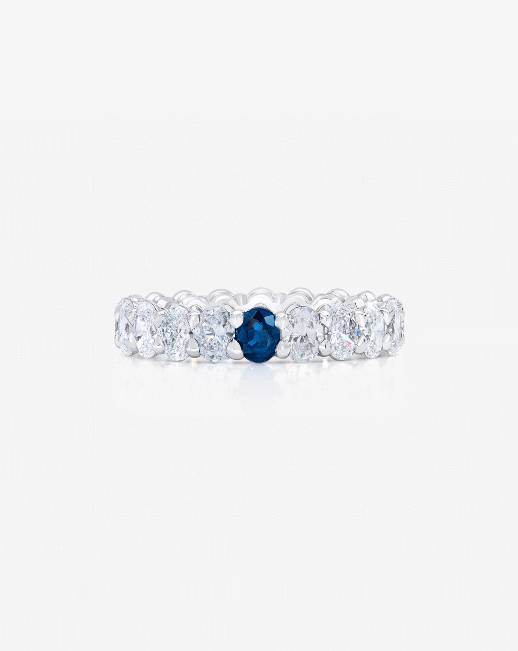 Oval Lab Diamond and Birthstone Eternity Band