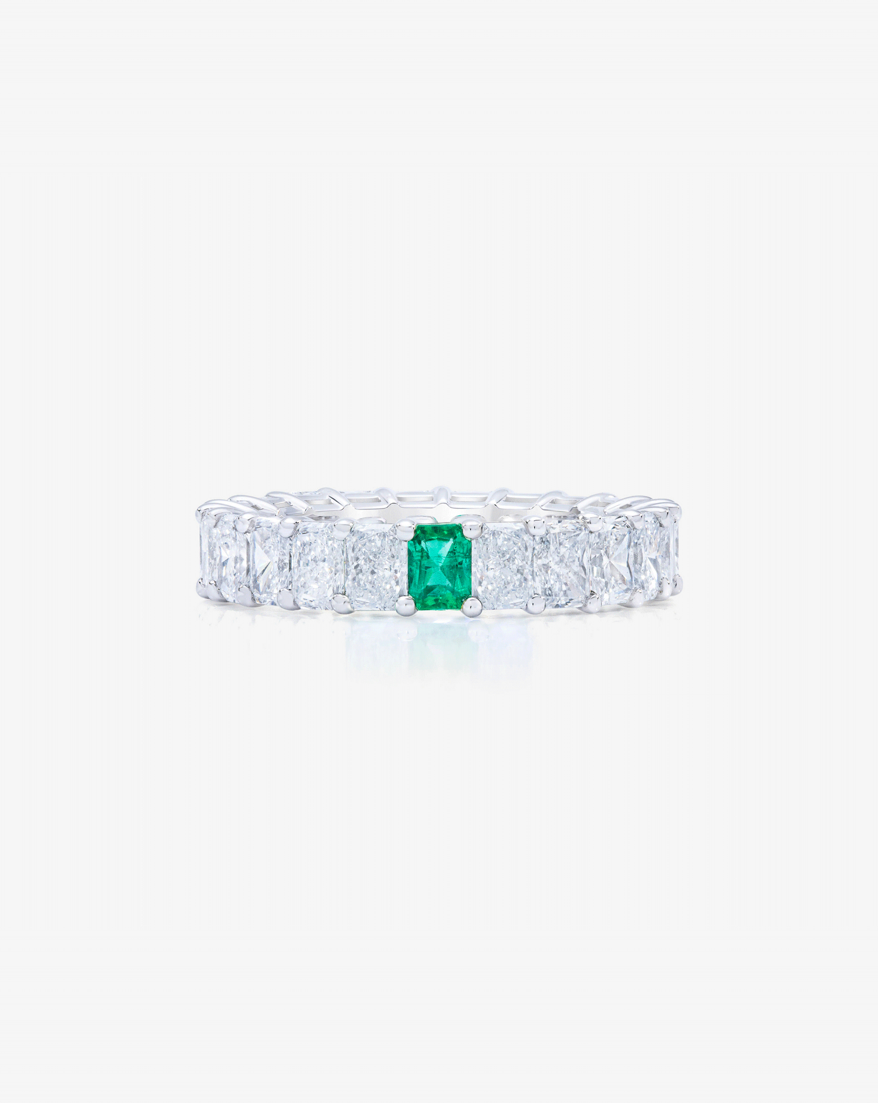 Radiant Diamond and Birthstone Eternity Band