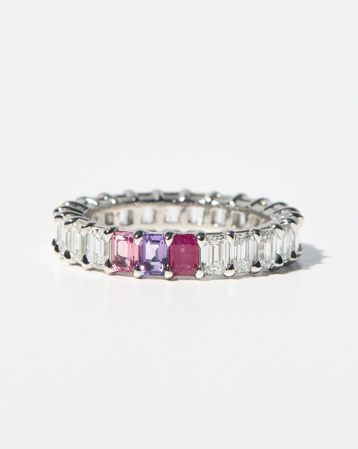 Emerald Lab Diamond and Birthstone Eternity Band