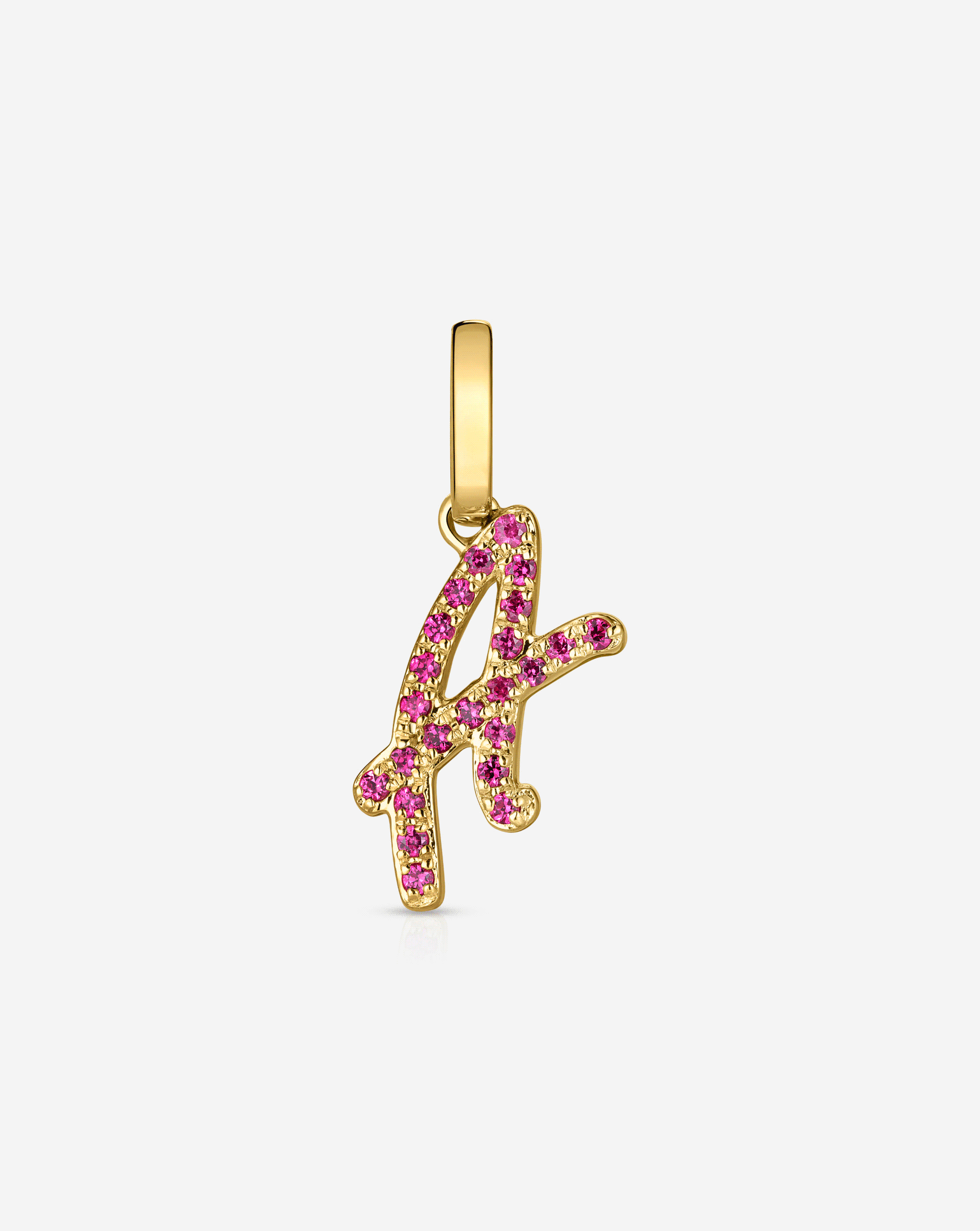 Gemstone Script Initial Pendant