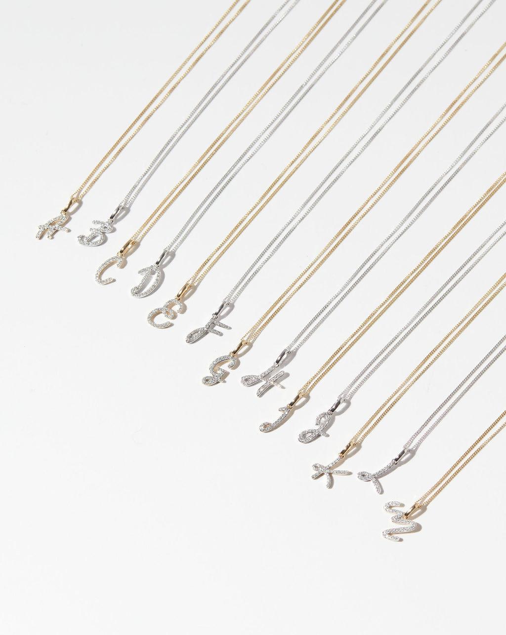 Diamond Script Initial Pendant