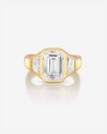3.03 Emerald Lab Diamond in Trinity Bezel
