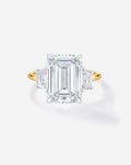 5.02 Emerald Natural Diamond in Whisper Thin® Three Stone With Trapezoids