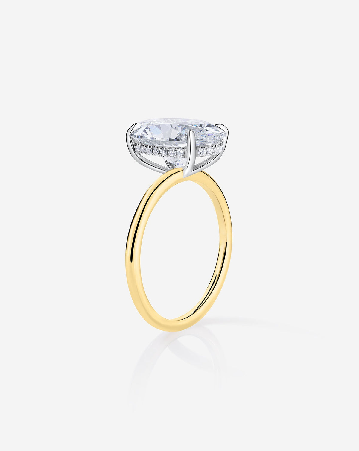 2.13 Oval Lab Diamond in Whisper Thin® Hidden Halo