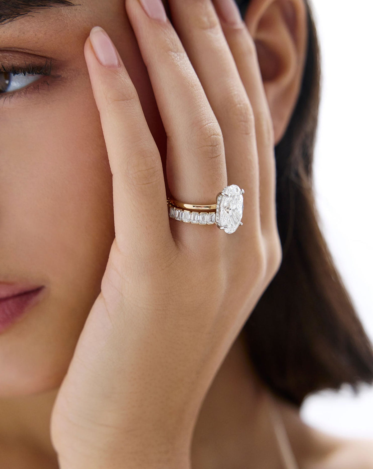 4.52 Oval Lab Diamond in Whisper Thin® Hidden Halo