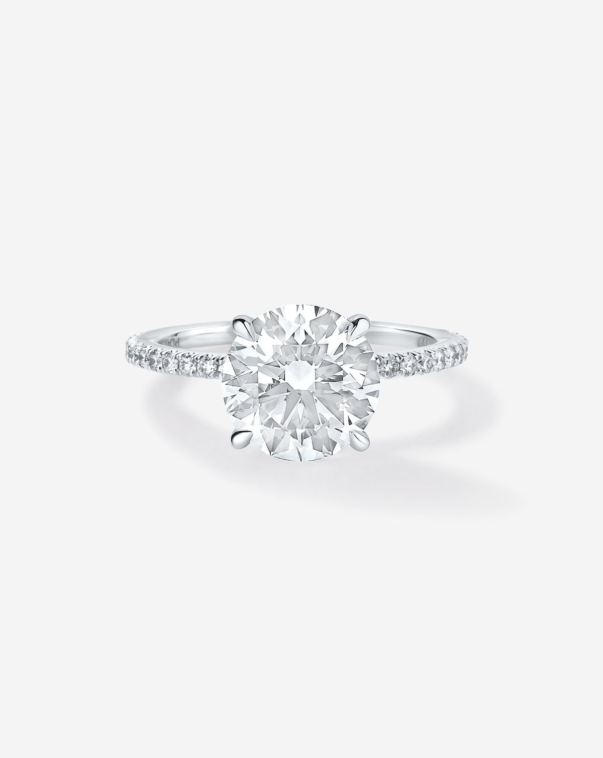2.01 Round Brilliant Lab Diamond in Whisper Thin® Pavé Hidden Halo