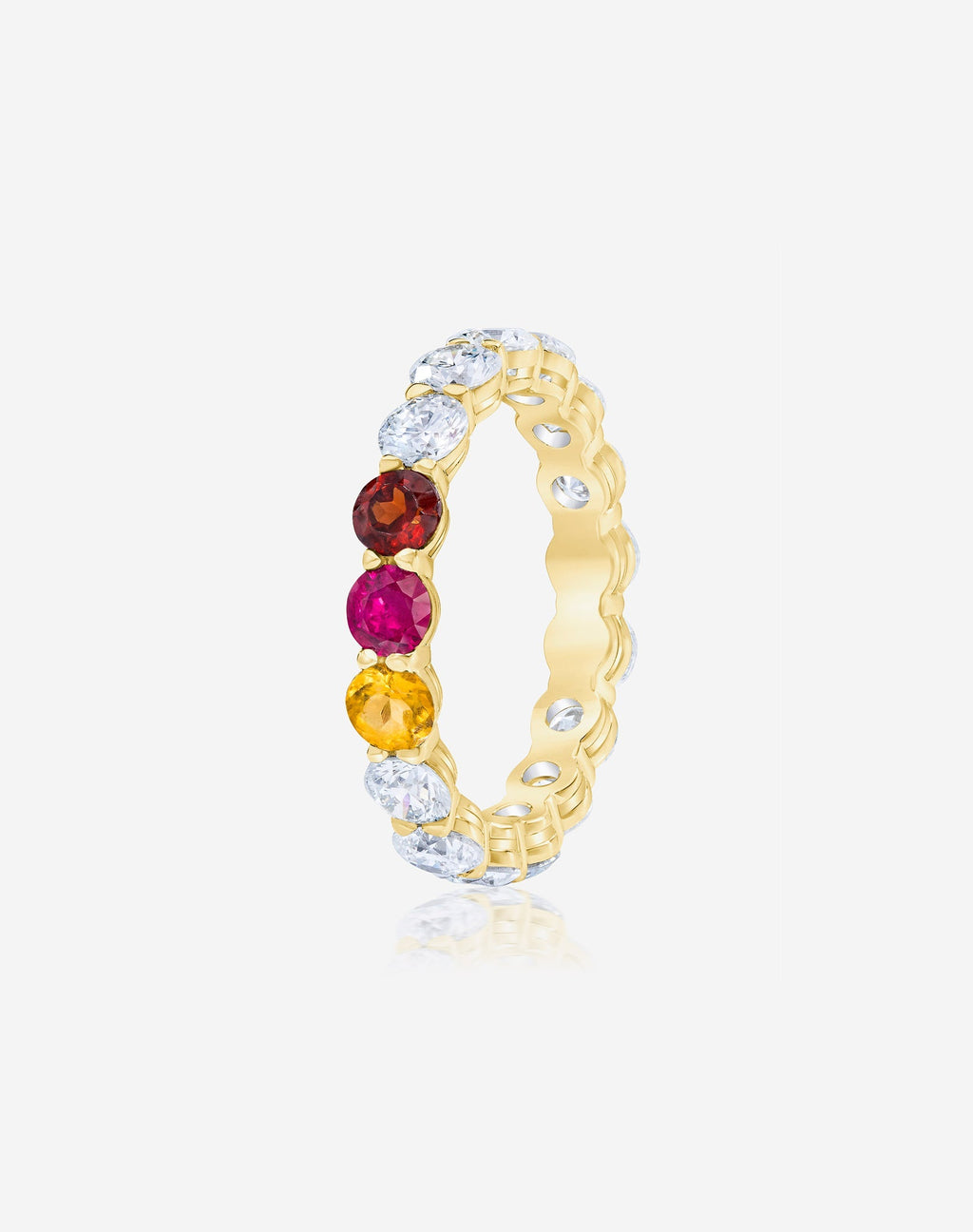 Round Lab Diamond and Birthstone Eternity Band